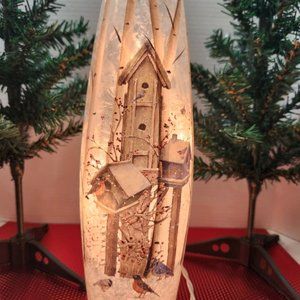 Trimmery Tall Lighted Glass Birdhouse Winter/Christmas Decor